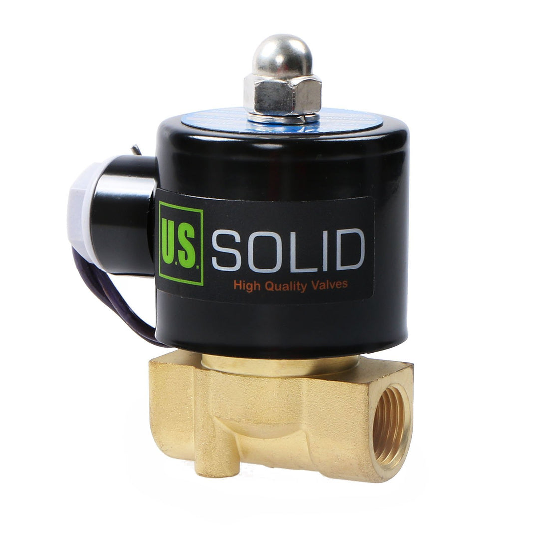 U.S. Solid 3/8" G 12 V DC Messing Magnetventil Direktgesteuert für Wasser Luft Gas Öl NC Brass Solen