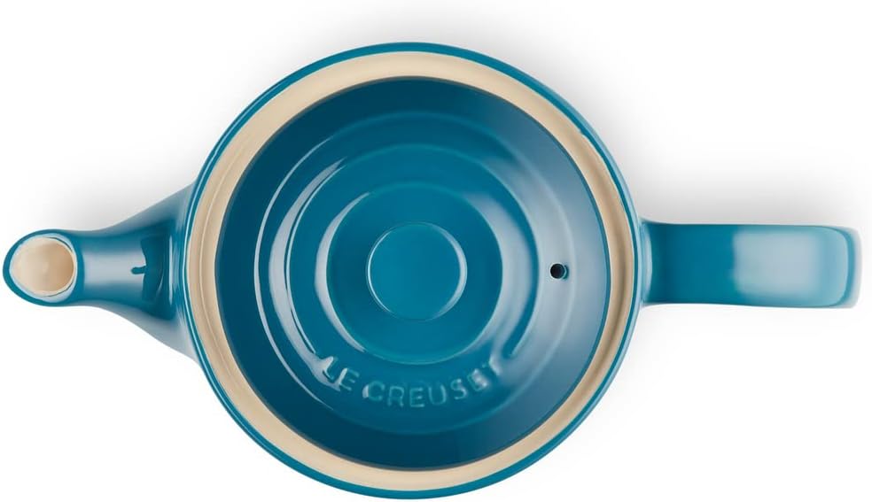 Le Creuset Hohe Kanne aus Steinzeug 1,3 Liter, Steinzeug, Deep Teal, 70703136420000 Ofenrot, Ofenrot