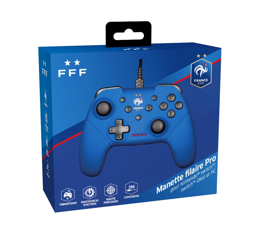 Konix FFF Kabelgebundener Controller für Nintendo Switch, Switch OLED und PC - Vibrationsfunktion -