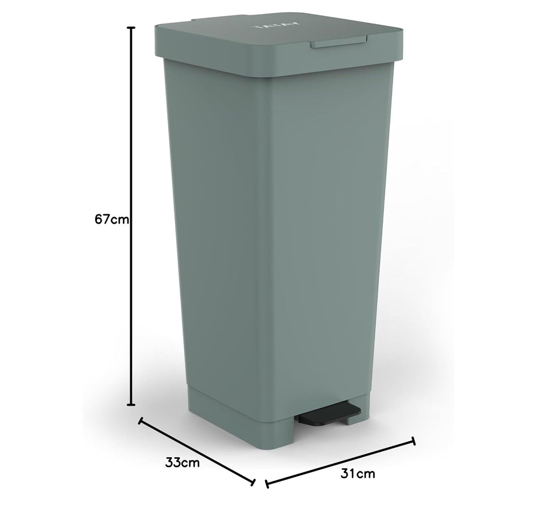 TATAY Smart 40L Mülleimer mit Pedal | Kompaktes und funktionales Design | Für Innen und Aussen | Für