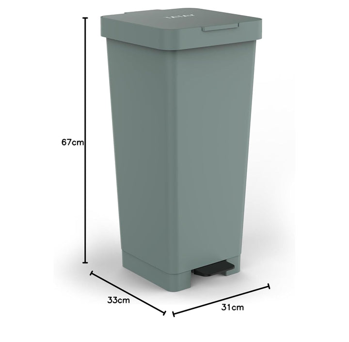 TATAY Smart 40L Mülleimer mit Pedal | Kompaktes und funktionales Design | Für Innen und Aussen | Für