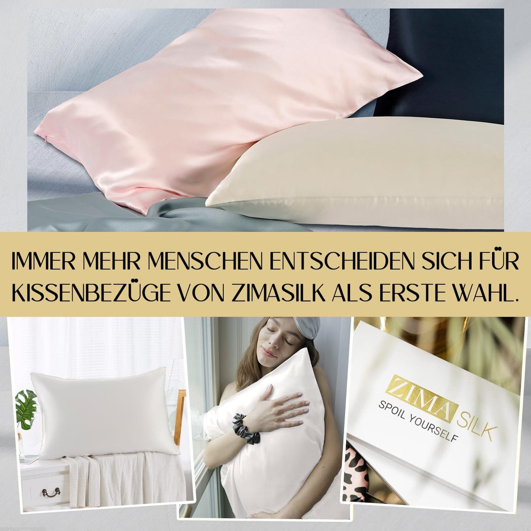 ZIMASILK Kissenbezug aus 100% Seide für Haare und Haut. Doppelseitige 19 Momme Reine Maulbeerseide K