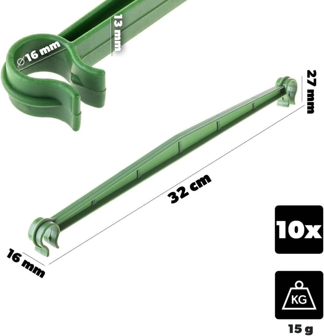 KADAX 10er Set Pflanzstab Verbinder Ø 16 mm, Verbindungselemente für Rankhilfen, Ranktürme und Pflan