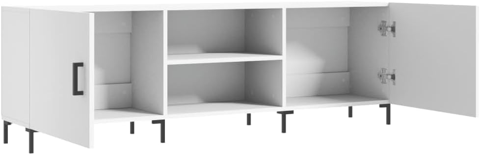 TV-Schrank, weiss, 150 x 30 x 50 cm, Holz, mehrschichtig, Eisen, TV-Schrank, TV-Konsole, Unterschran
