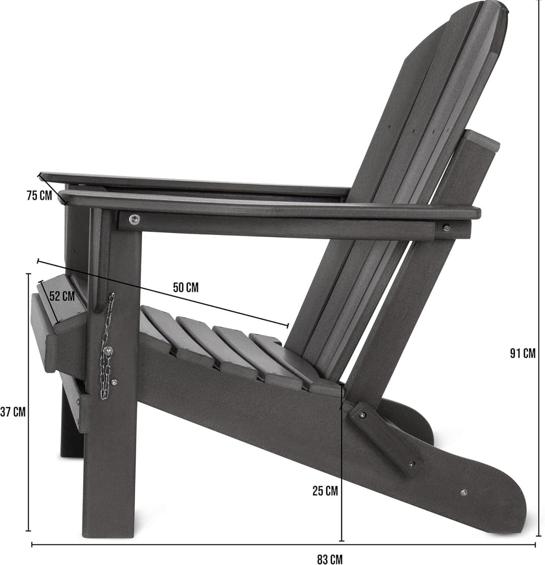 normani Original Adirondack Stuhl - Klappbarer Gartenstuhl in Holzoptik - Gemütlicher Gartensessel a