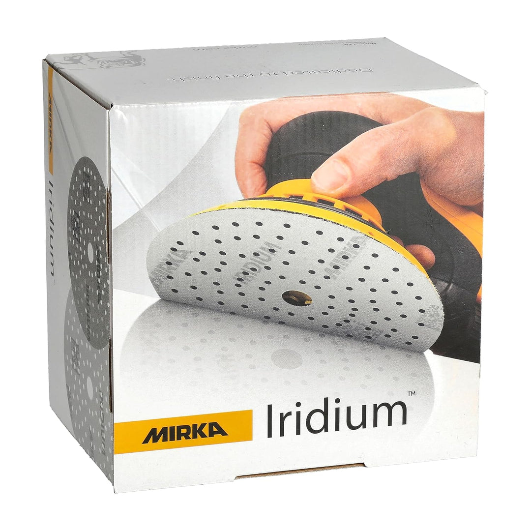 100x MIRKA Haftschleifscheibe IRIDIUM Grip 121L 150mm K.80 f.HO/Metall/Lack/Ku. Korn P80, Korn P80