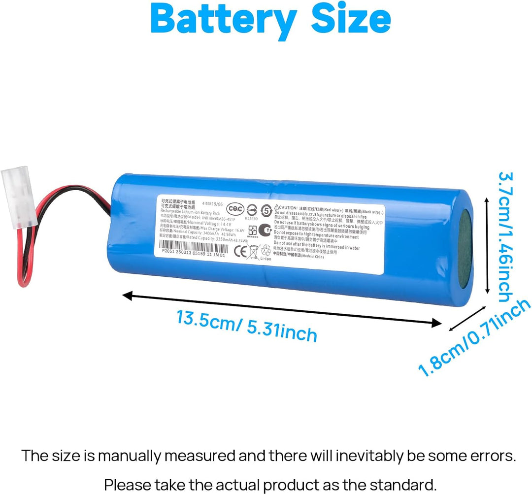 14,4 V 3400 mAh Akku Kompatibel mit 360 S6, S8, Rowenta X-Plorer 75, 75S, 75S+, 75 Animal, Serie 95,