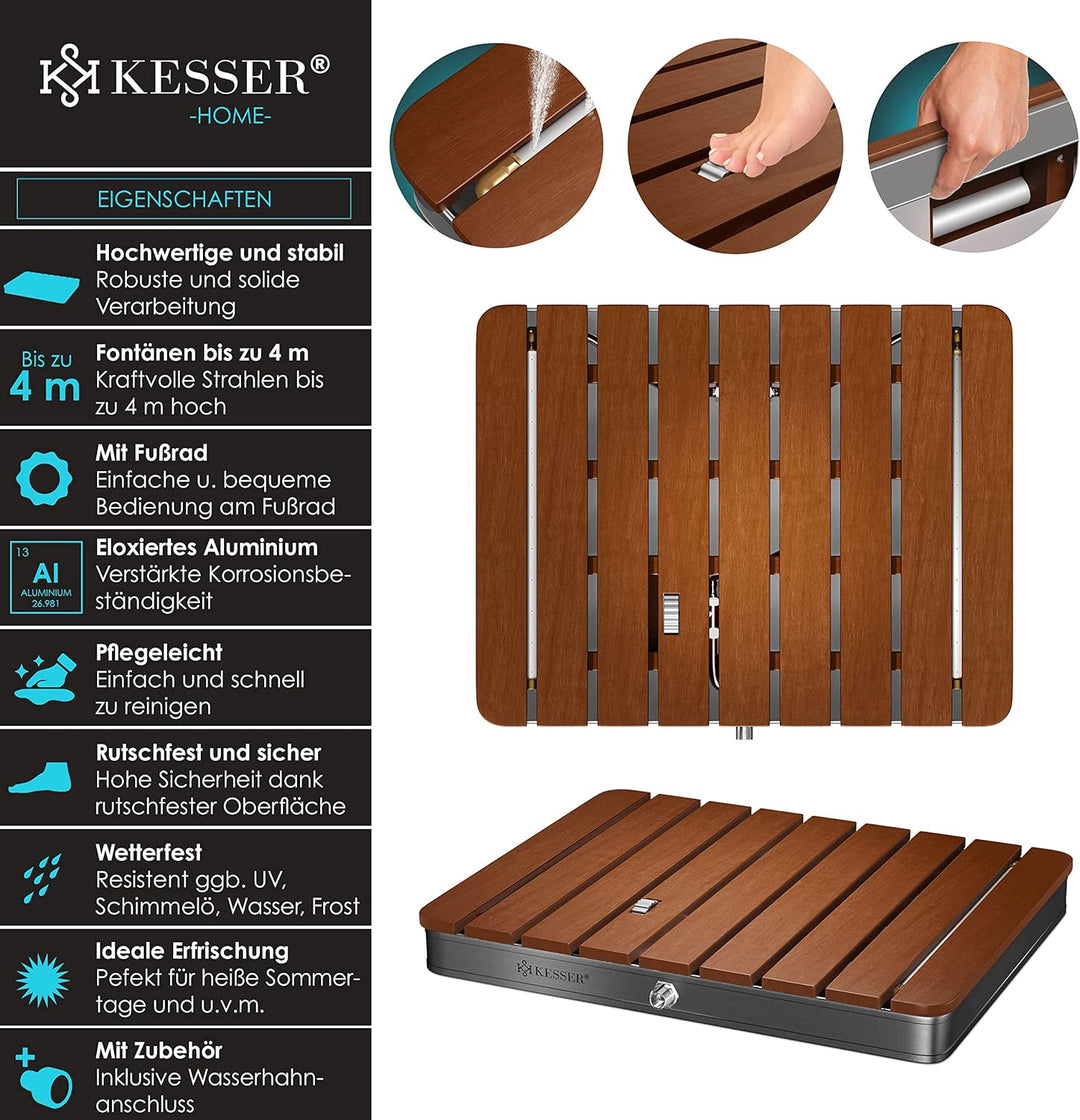 KESSER® Gartendusche Bodendusche Aussendusche Saunadusche Campingdusche Ø 70 cm Rund Fontänenhöhe bi