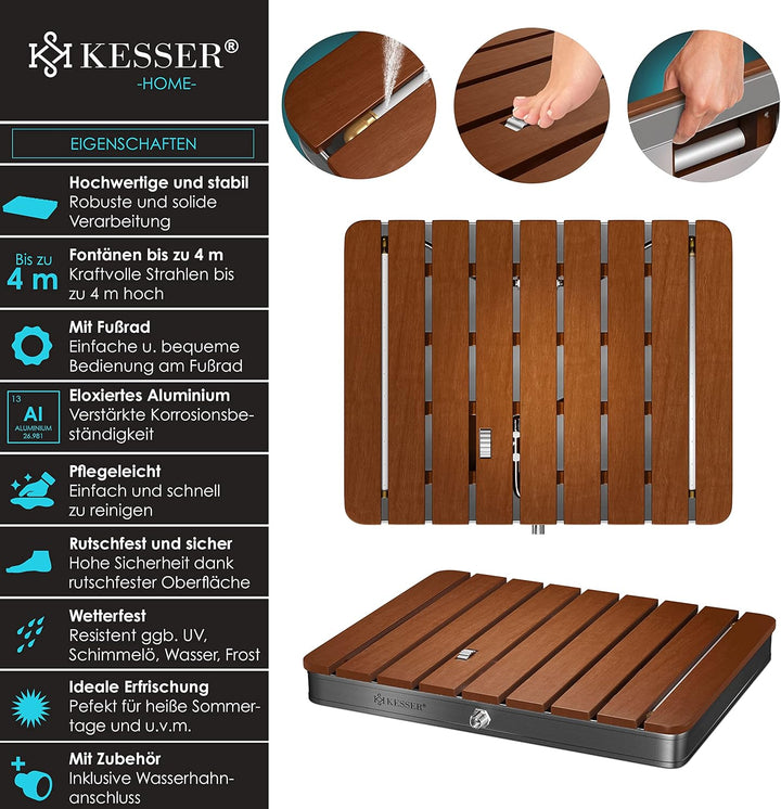KESSER® Gartendusche Bodendusche Aussendusche Saunadusche Campingdusche Ø 70 cm Rund Fontänenhöhe bi