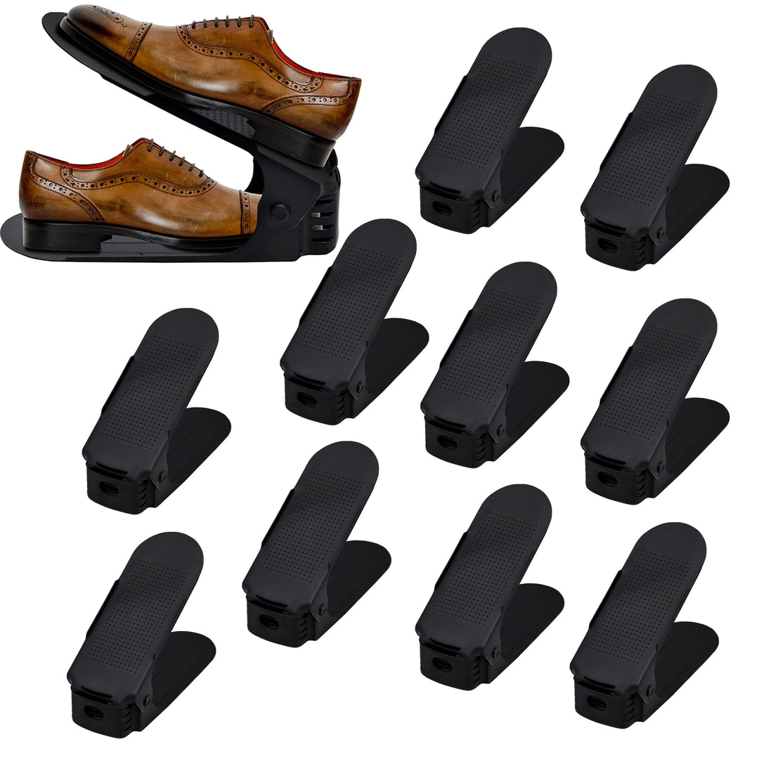 20 Stück Schuhstapler Platzsparend Schwarz Rutschfestes Schuhregal | Schuhorganizer Schuhaufbewahrun