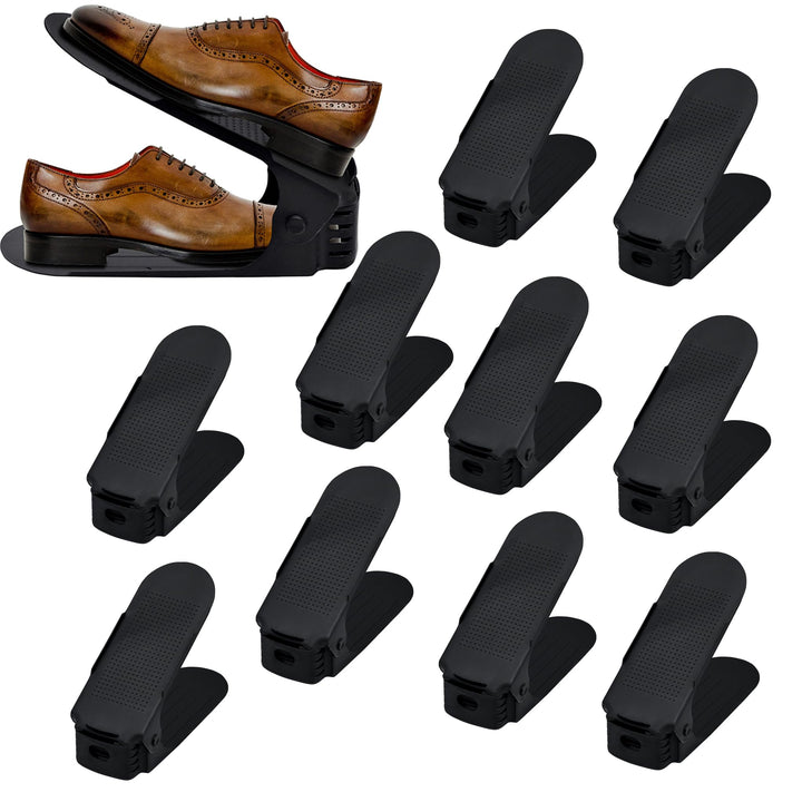 20 Stück Schuhstapler Platzsparend Schwarz Rutschfestes Schuhregal | Schuhorganizer Schuhaufbewahrun