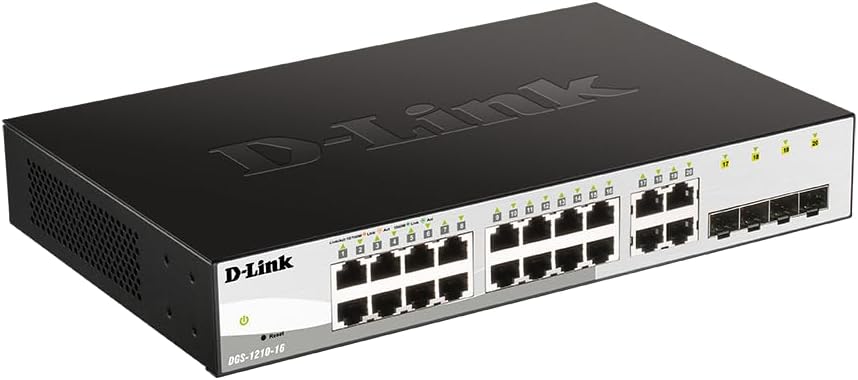 D-Link DGS-1210-16 16-Port Smart Gigabit Switch (12 x 10/100/1000 Mbit/s TP (RJ-45) Ports und 4x Min