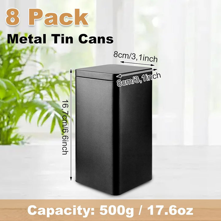 8 Stück Klassische Teedosen für Losen Tee, Aromadicht aus Metall für je 150g Earl Grey, TeeAufbewahr