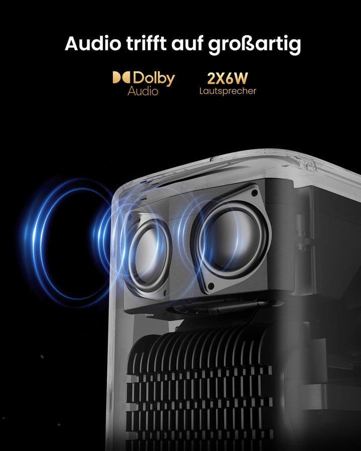 Dangbei Mini Beamer, Netflix offiziell lizenziert, 1080P Full HD, 400 ISO Lumen, 2*6W Lautsprecher,