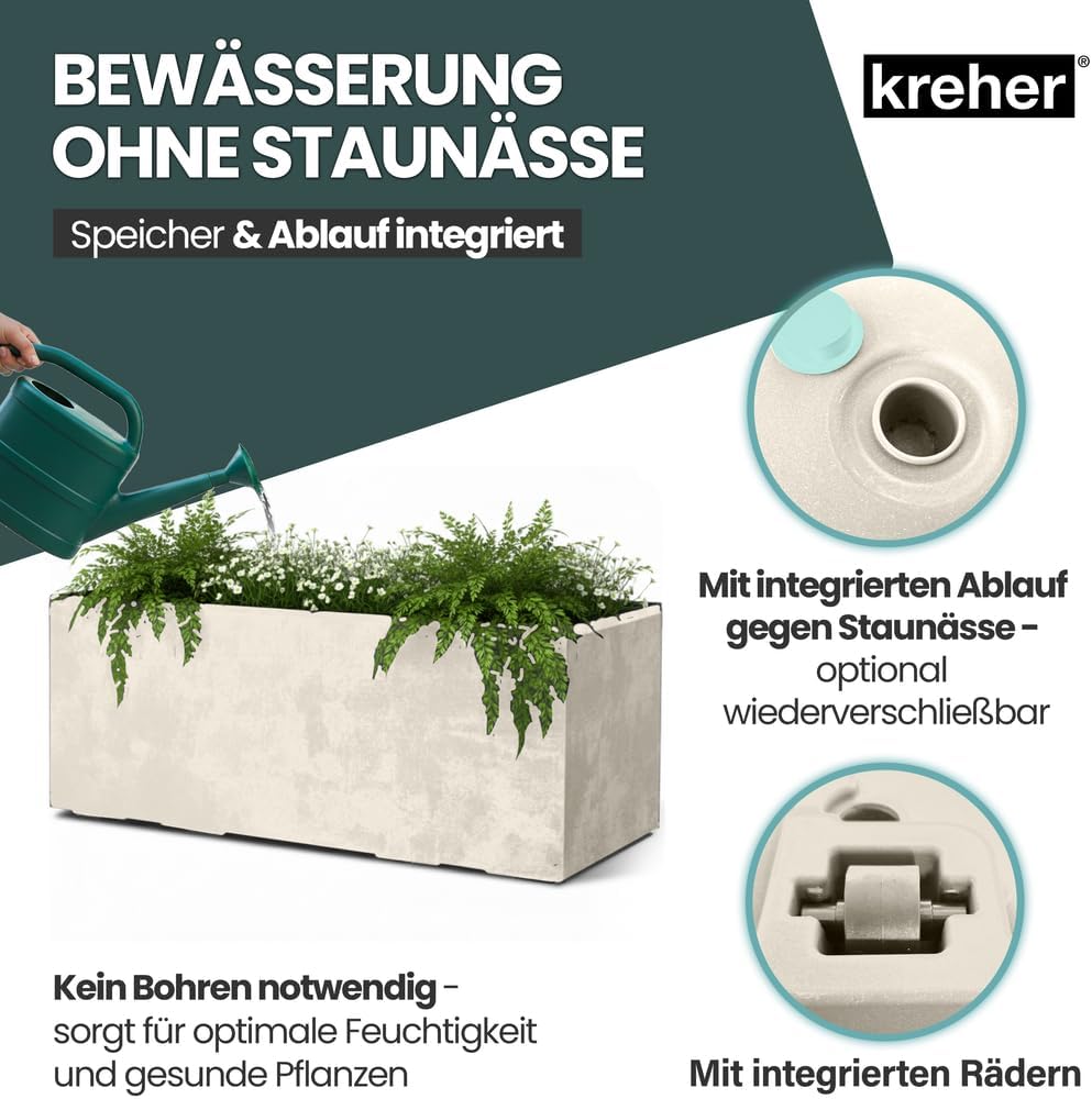 Kreher XL Pflanzkasten Millennium in verschiedenen Formaten und Farben. Tolle Naturstein Optik in Br