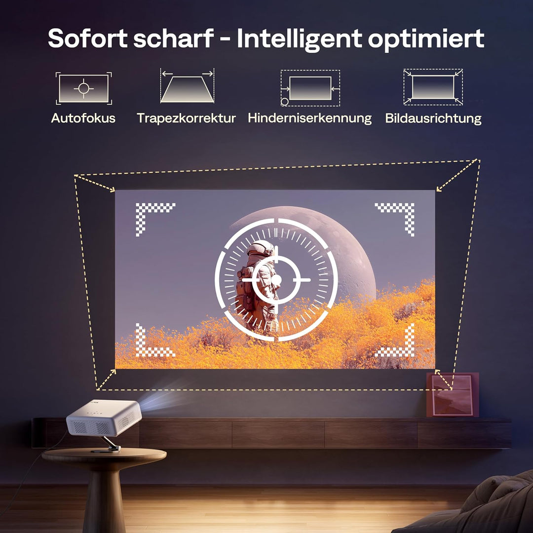 Aurzen Eazze D1G Beamer mit offiziellem Google TV, Smart Beamer 4K unterstützt Full HD 1080P, DoIby