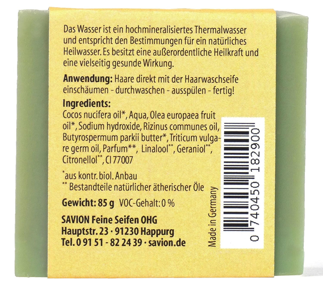 Savion 4+1 Bio Haarseife Thermalwasser, Vegan, Handgemacht, Palmölfrei, Plastikfrei, 5x 85gr 1.42 g
