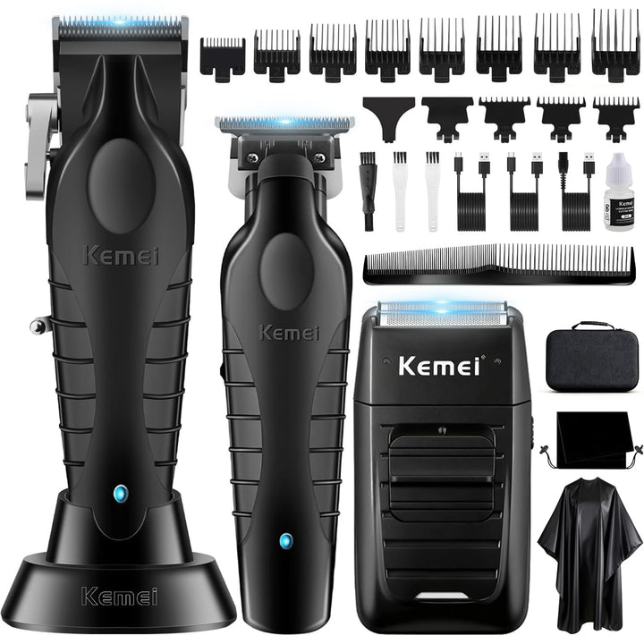 KEMEI Professionelle Haarschneidemaschine für Männer, Schnurlose Haarschneider Barttrimmer Folienras