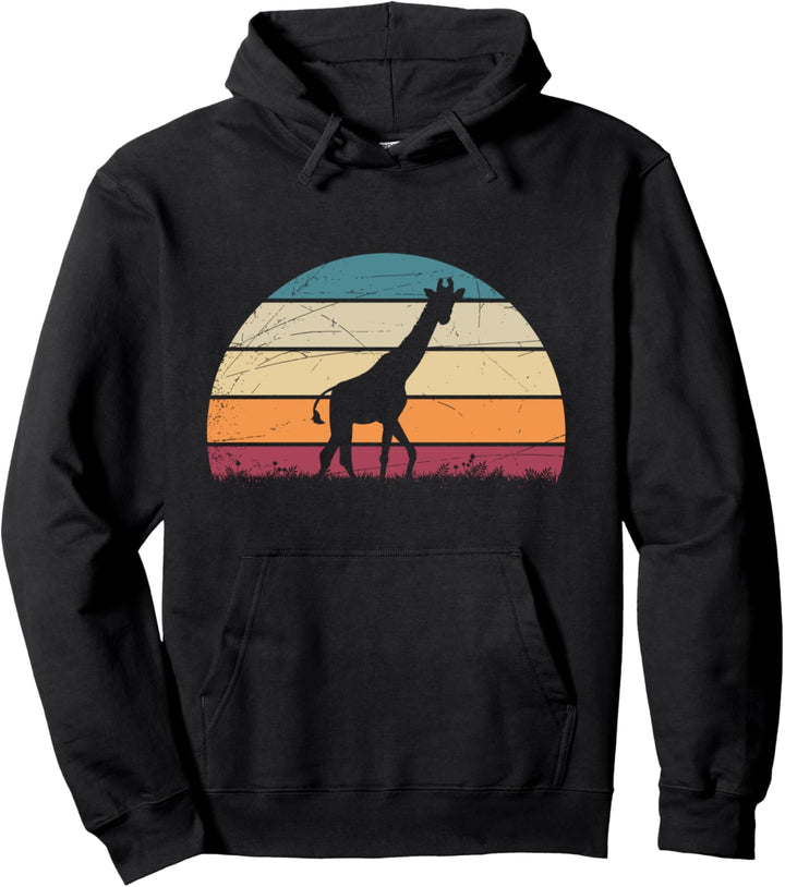 Retro Giraffe Pullover Hoodie