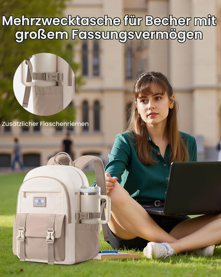 LOVEVOOK Rucksack Damen, Laptop Schulrucksack Teenager Mädchen | Wasserdicht Backpack Schultasche, G