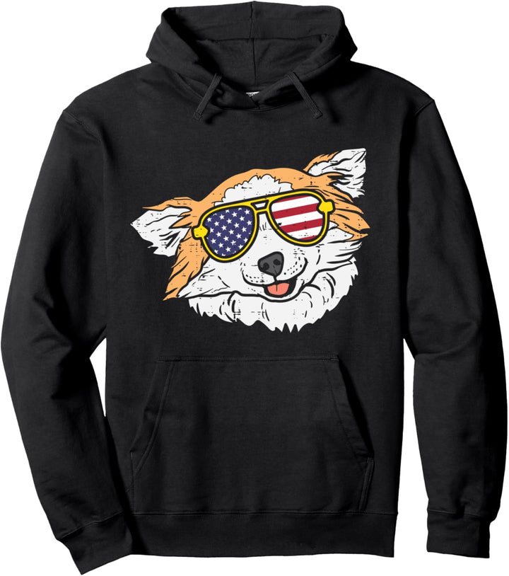 Chihuahua Chiwawa American USA Flag 4th Of July Fourth Dog Pullover Hoodie