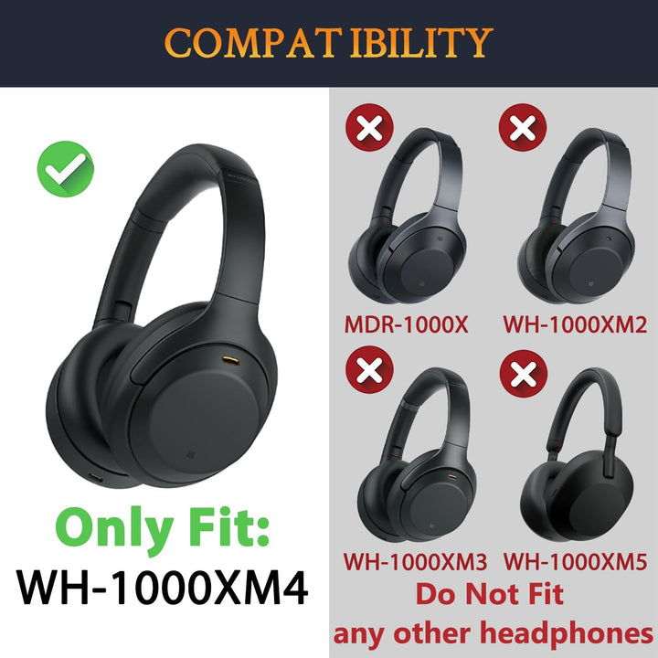 SOULWIT Professionelle Ersatz Ohrpolster für Sony WH-1000XM4 Over-Ear Kopfhörer mit Weichem Proteinl