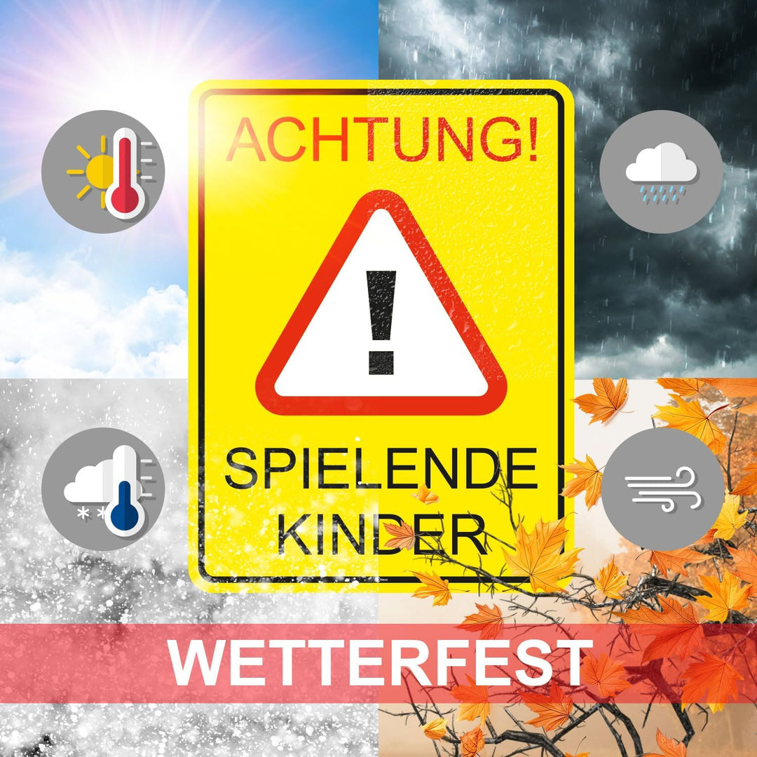 XXL Warnschild I Achtung Spielende-Kinder I Aluverbund-Schild I 40 x 60 cm gross I 3 mm Stark I mit