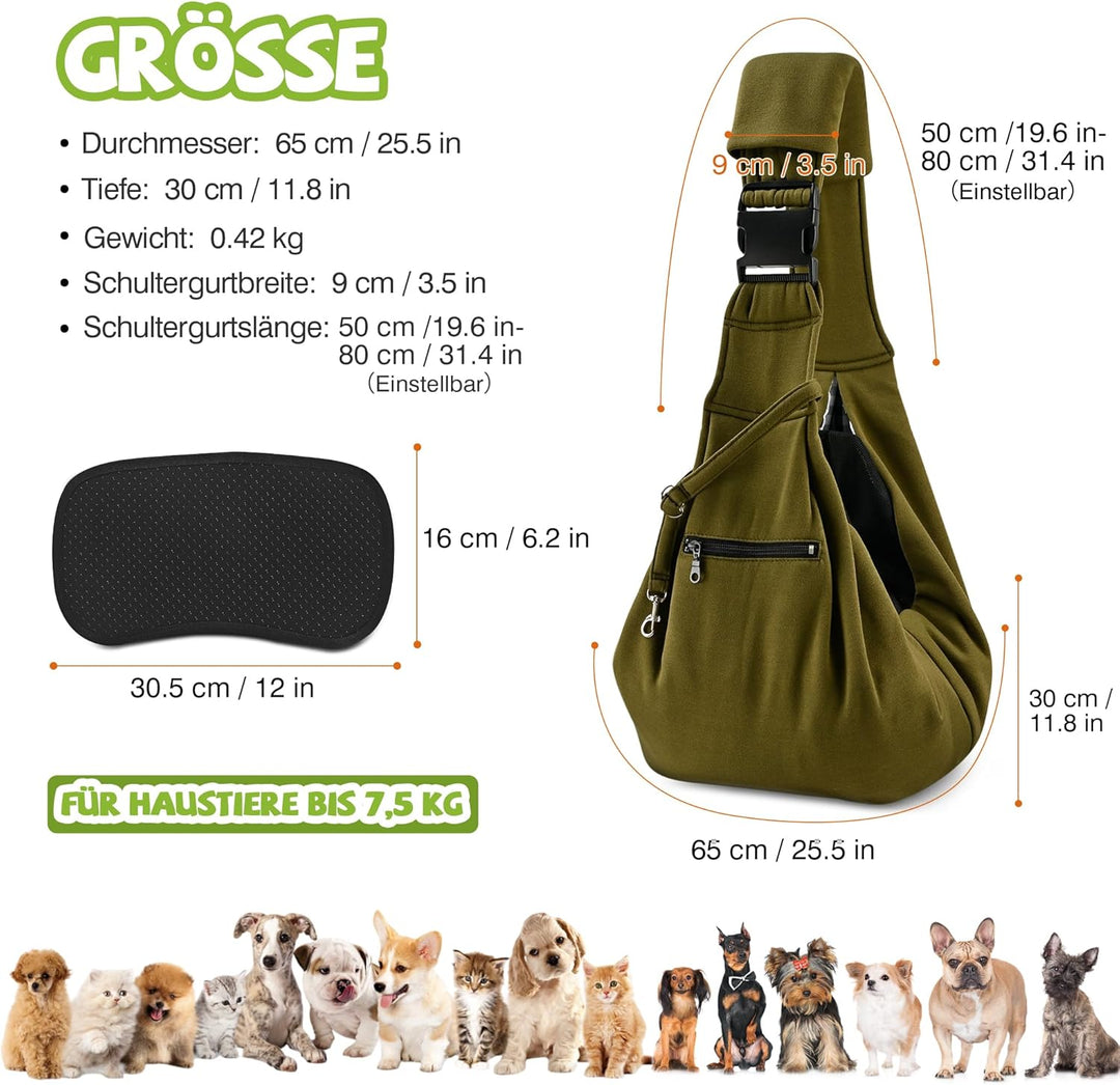 ALLSOPETS Hundetragetasche Atmungsaktive Bequeme Haustier Tragetasche für Kleine Hunde Katzen Sicher