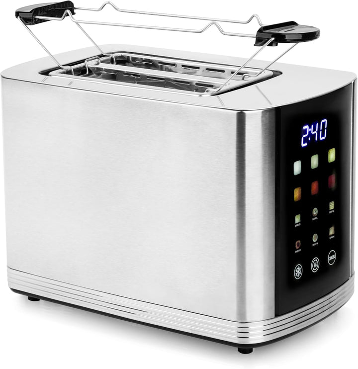 EMERIO Edelstahl Toaster mit grossem FARB Display | Touch | 2 Toastschlitze | Zentrierautomatik | Kr