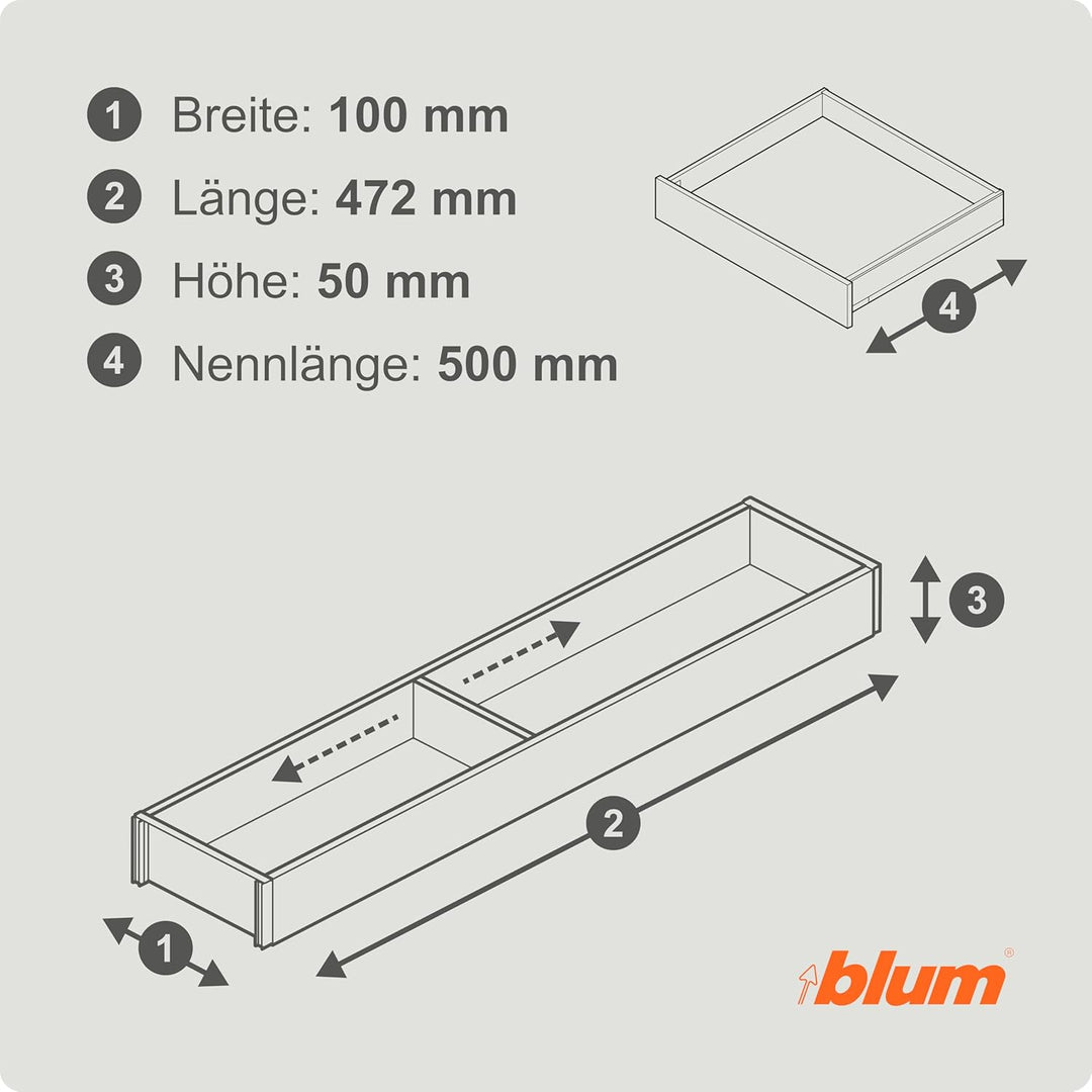 Blum AMBIA-LINE Schubladen-Organizer in hochwertigem Holzdekor | ideal für Küche, Bad & Kleiderschra