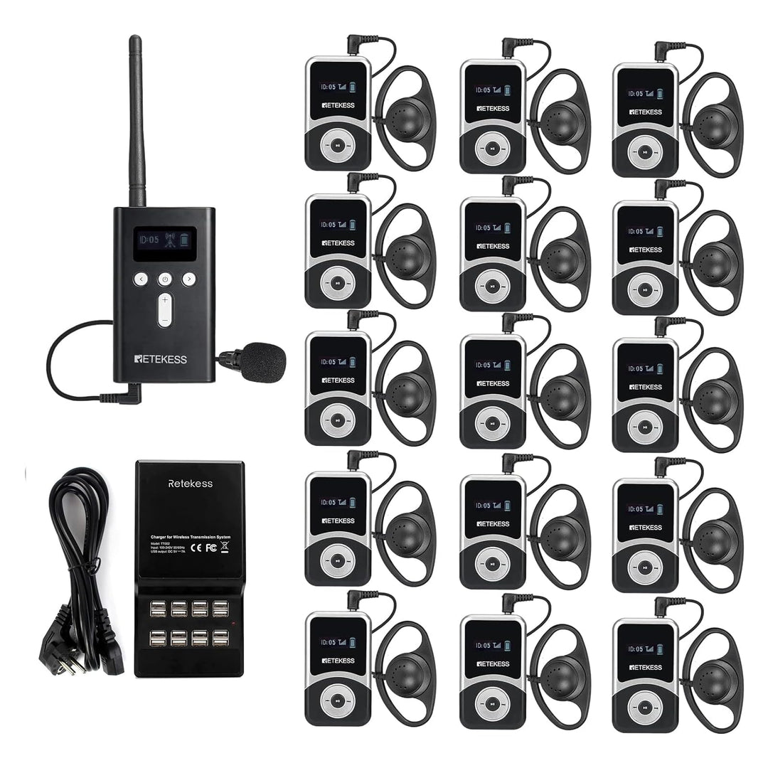 Retekess T130S (T130 2rd) Upgrade Tour Guide Audio System, Audio Whisper Tour Guide Headest Equipmen