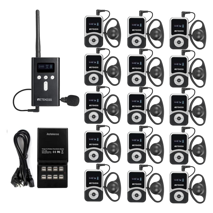 Retekess T130S (T130 2rd) Upgrade Tour Guide Audio System, Audio Whisper Tour Guide Headest Equipmen