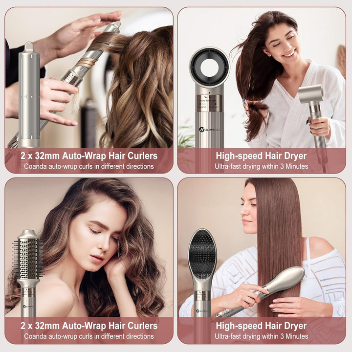 Slopehill Airstyler 5 IN 1, 110,000 RPM High-Speed Ionic Haartrockner für Schnelltrocknend, Multi-Ha