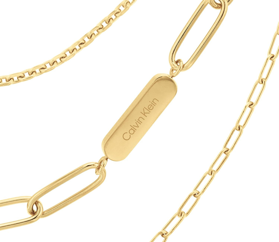 Calvin Klein Gliederhalskette für Damen Kollektion GIFT SET Gelbgold - 35000433