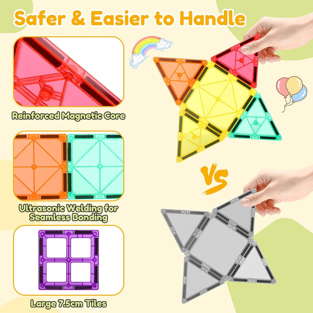 mysoler Magnetische Bausteine Magnetbausteine 47 Magnetische Fliesen STEM Kinderspielzeug Magnet Sen