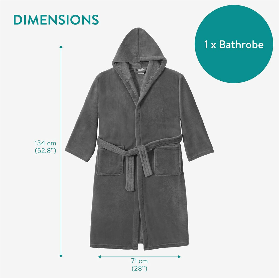 HOMELEVEL Bademantel Morgenmantel Unisex - kuschelweicher Reisebademantel Saunamantel - Mikrofaser M