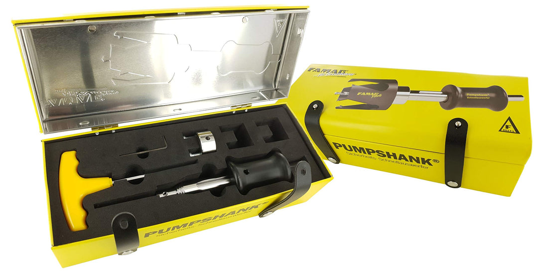 Famag 2166.605 Bohrer, Metall Pumpshank mit 1 Adapter & HSS-Vorbohrer, Pumpshank mit 1 Adapter & HSS