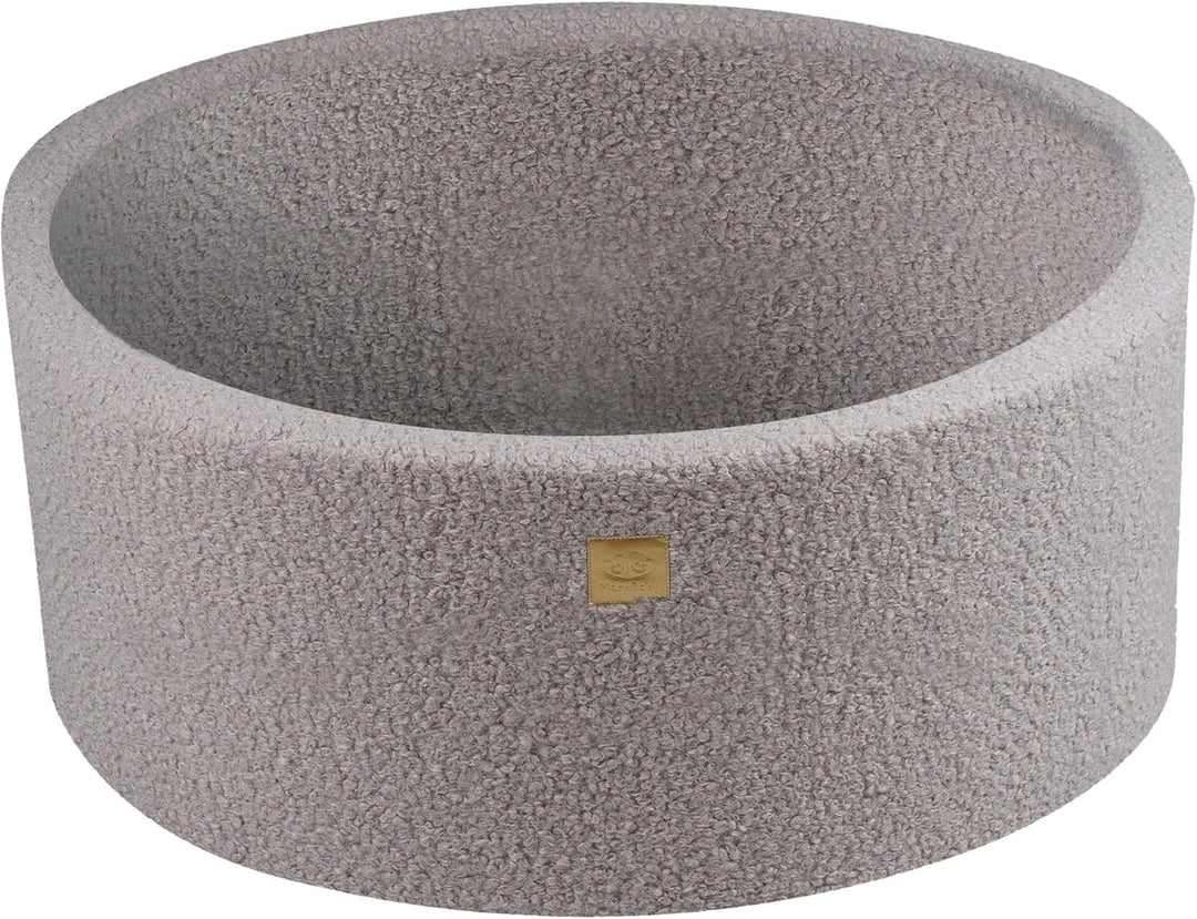 MEOWBABY Bällebad Baby - Rund 90x40cm Ballgruben für Kinder ohne Bälle, Boucle, Grau, Grau