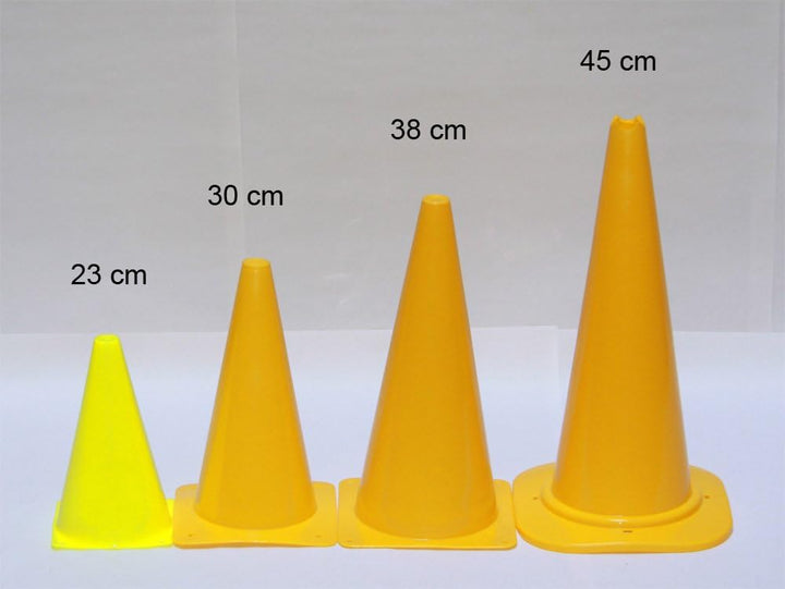 10er Set Markierkegel, 23 cm, Farbe gelb für Agility Hundesport, Koordinationstraining, Ausdauertrai
