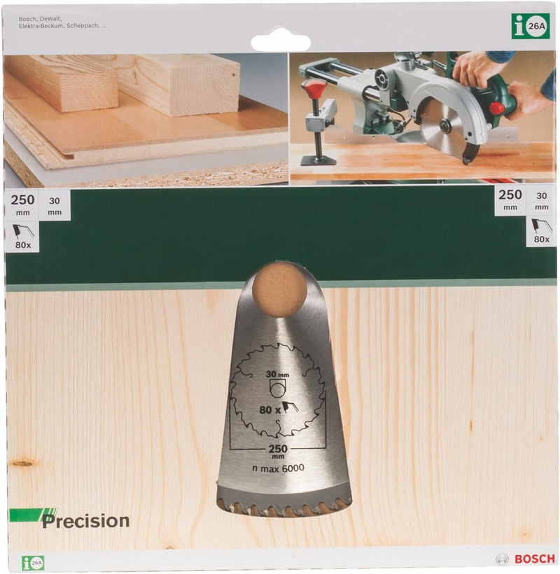 Bosch Accessories Bosch 2609256882 DIY Kreissägeblatt Precision 250 x 2 x 30/,Z80, 250 x 2 x 30/,Z80