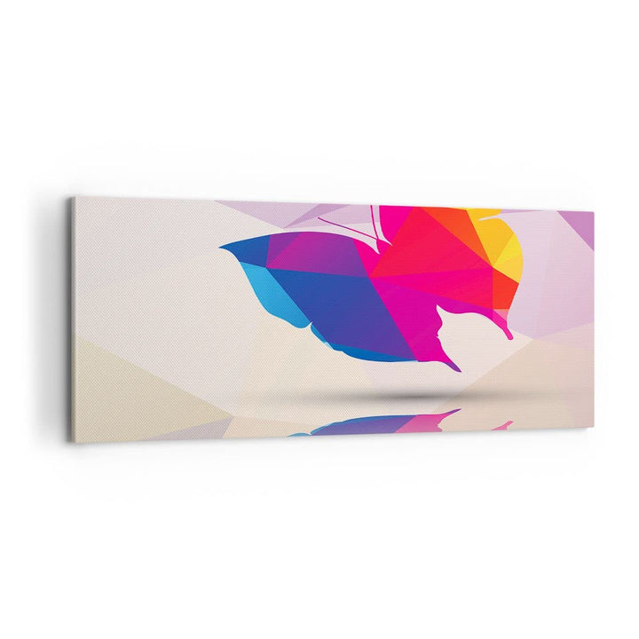 ARTTOR Bilder auf Leinwand 100x40cm Leinwandbild Schmetterling Illustration Grafik Gross Wanddeko Bi
