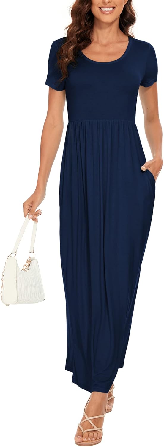 DEARCASE Damen Maxi Kleid Sommer Mutterschaft Casual Langarm/Kurzarm Floral Lose Lange Kleider Plus