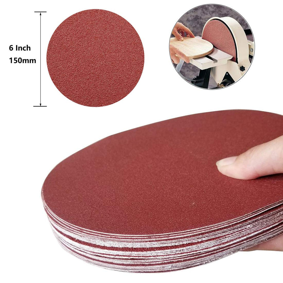 48 Stück 150mm PSA Selbstklebende Rückseite Schleifscheiben Aluminiumoxid Schleifscheibe Schleifkiss