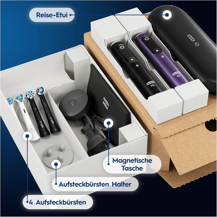 Oral-B iO Series 8 Plus Edition Elektrische Zahnbürste/Electric Toothbrush, Doppelpack PLUS 3 Aufste