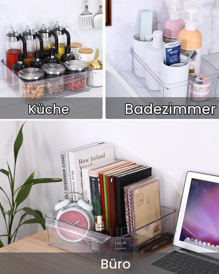 JOSPL Kühlschrank Organizer 10er Set,Durchsichtig Stapelbare Aufbewahrungsbox Organizer Set kleine K