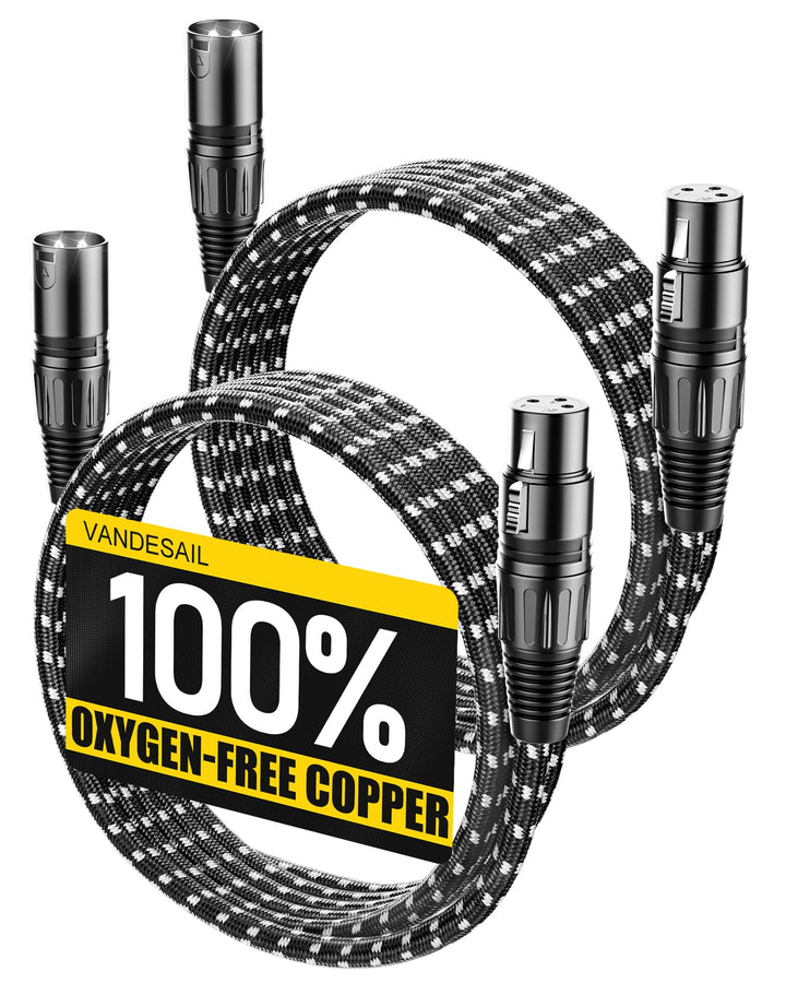 XLR Kabel 3 m 2 Stücke, XLR Stecker auf Buchse Kabel, 3 Polig symmetrisches XLR Mikrofonkabel, aus s