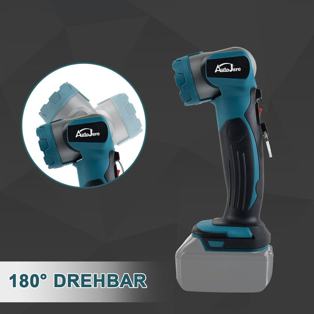 LED Taschenlampe für Makita 18V Batterie 30W Tragbarer Arbeitsleuchte 3000LM Akku-Lampe für Camping,