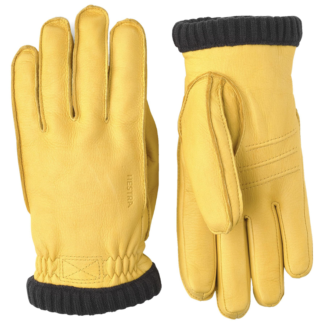 Hestra Deerskin Primaloft Rib Glove, Insulated Leather Glove for Work & Everyday Use Beige 8, Beige