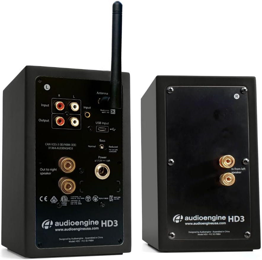 Audioengine A2 HD Wireless Speaker | Lautsprecher für Desktop-Monitor | Heim-Musiksystem aptX HD Blu