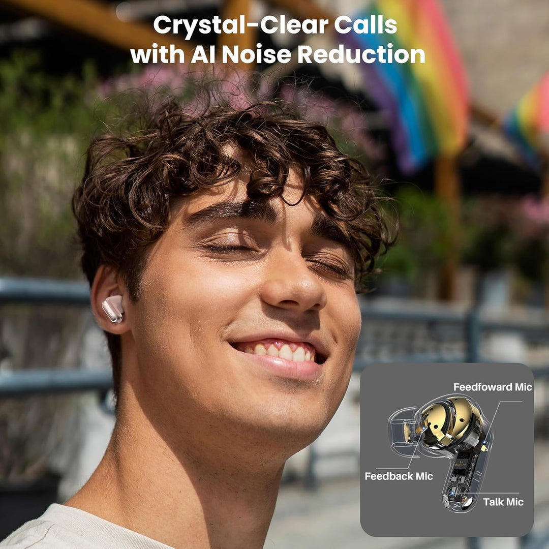 TOZO NC20 Bluetooth-Kopfhörer 6.0,6 Mics & ENC AI für kristallklare Anrufe,LDAC Hi-Res Audio,IPX8,Ve